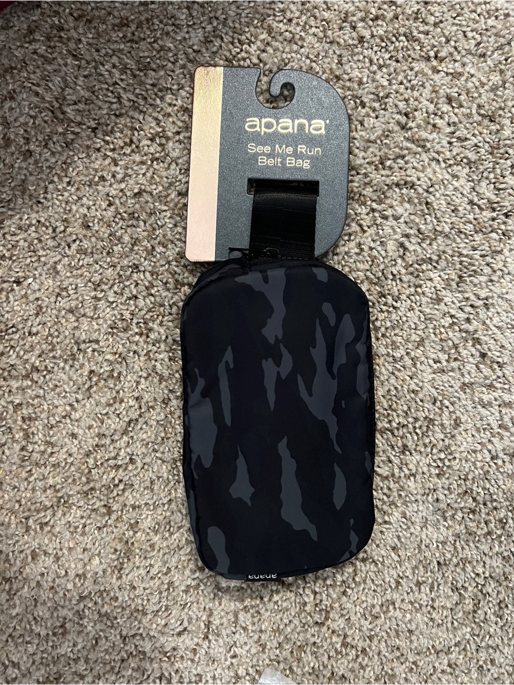 Apana Black Camo Running Belt Pouch